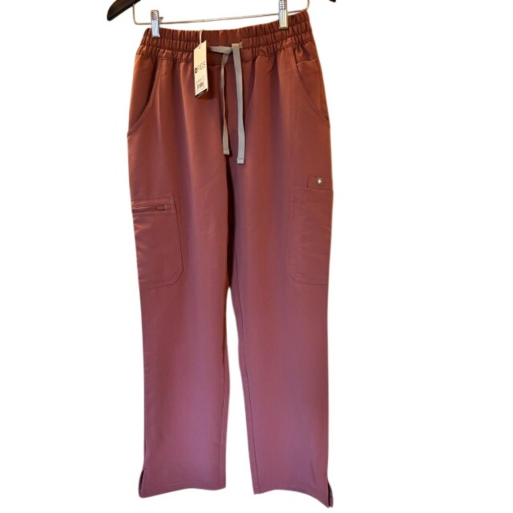 FIGS Dowa High Waisted Relaxed Straight Leg Scrub Pants Mauve New with Tags